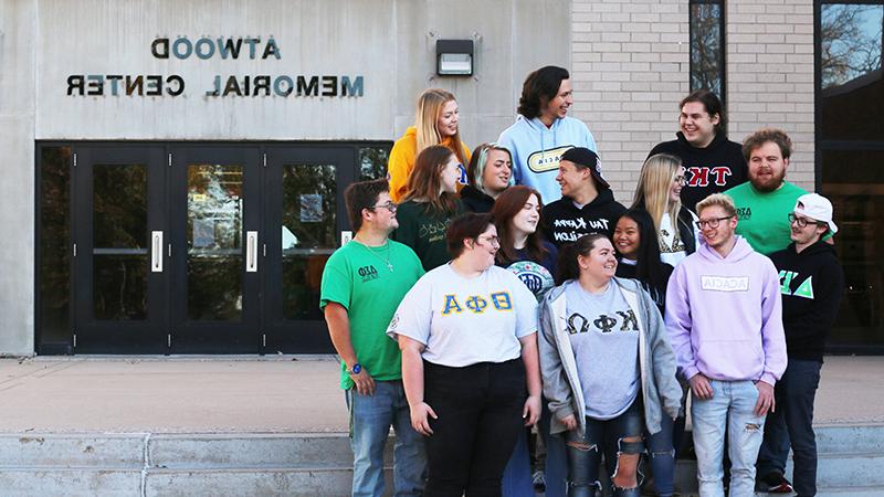 Greek students on steps of Atwood